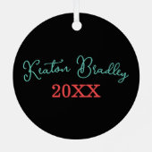 Personalisiertes Sketch Baby Ornament Aus Metall (Rückseite)