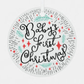 Personalisiertes Sketch Baby Ornament Aus Metall (Vorderseite)