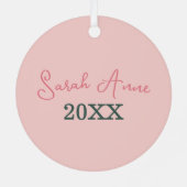 Personalisiertes Sketch Baby's First Metal Ornament Aus Metall (Rückseite)