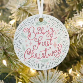 Personalisiertes Sketch Baby's First Metal Ornament Aus Metall
