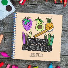 Personalisiertes Sketch Book Fruit Doodles Noteboo Notizblock