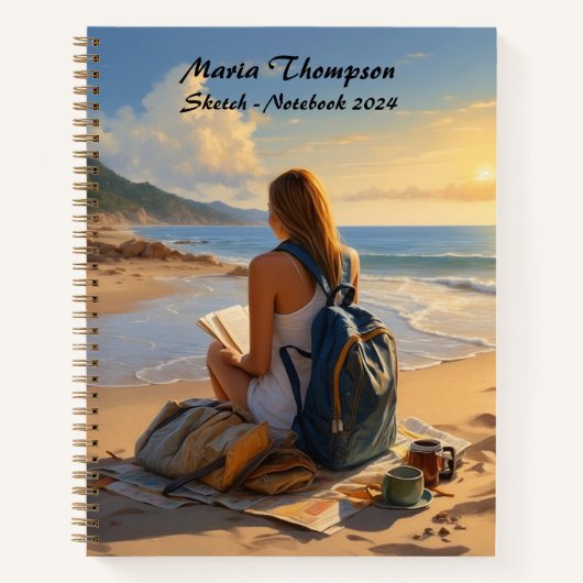 Personalisiertes Sketch Travel Notebook Journal-Ta Notizblock (Vorderseite)
