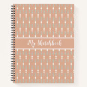 Personalisiertes Sketchbook Boho Peach Sage Green Notizblock (Vorderseite)