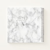Personalisiertes Sketchbook des White Gray Marble Notizblock (Rückseite)