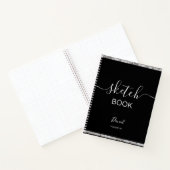 Personalisiertes Sketchbook Ihr Name Elegantes Skr Notizblock (Innenseite)