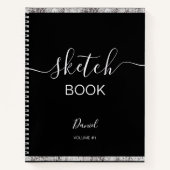 Personalisiertes Sketchbook Ihr Name Elegantes Skr Notizblock (Vorderseite)
