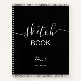 Personalisiertes Sketchbook Ihr Name Elegantes Skr Notizblock