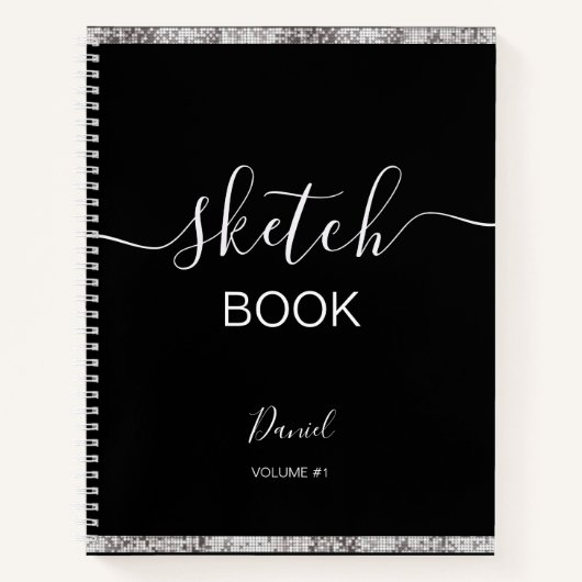 Personalisiertes Sketchbook Ihr Name Elegantes Skr Notizblock (Vorderseite)