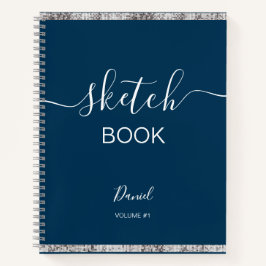 Personalisiertes Sketchbook Ihr Name Elegantes Skr Notizblock