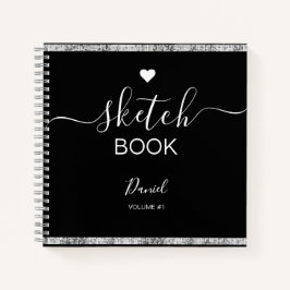 Personalisiertes Sketchbook Ihr Name Elegantes Skr Notizblock