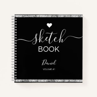 Personalisiertes Sketchbook Ihr Name Elegantes Skr Notizblock