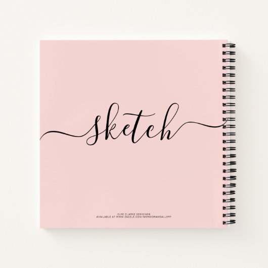 Personalisiertes Sketchbook Ihr Name Elegantes Skr Notizblock (Rückseite)