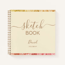 Personalisiertes Sketchbook Ihr Name Elegantes Skr