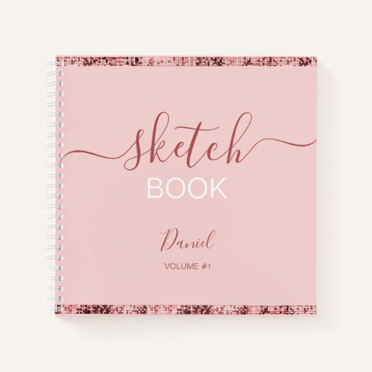 Personalisiertes Sketchbook Ihr Name Elegantes Skr Notizblock (Vorderseite)