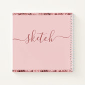 Personalisiertes Sketchbook Ihr Name Elegantes Skr Notizblock (Rückseite)