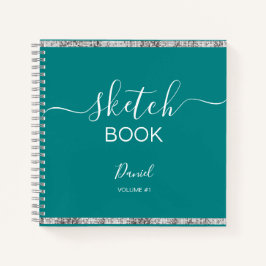 Personalisiertes Sketchbook Ihr Name Elegantes Skr Notizblock