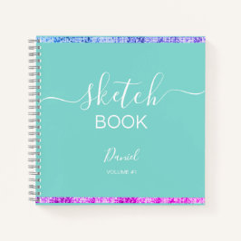 Personalisiertes Sketchbook Ihr Name Elegantes Skr Notizblock