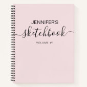 Personalisiertes Sketchbook - Ihr Name in Rosa Notizblock (Vorderseite)
