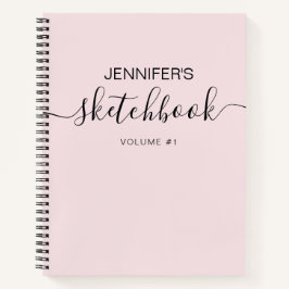 Personalisiertes Sketchbook - Ihr Name in Rosa Notizblock