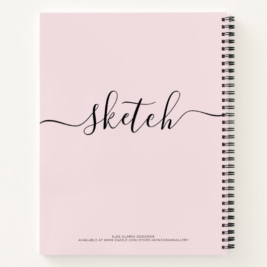 Personalisiertes Sketchbook - Ihr Name in Rosa Notizblock (Rückseite)