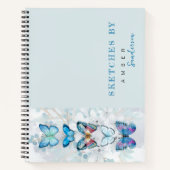 Personalisiertes Sketchbook mit blauem Butterfly-P Notizblock (Vorderseite)