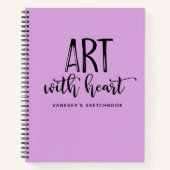 Personalisiertes Sketchbook mit eleganten Skripten Notizblock (Vorderseite)