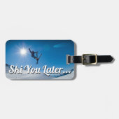 Personalisiertes Skifahren | Reisen Gepäckanhänger (Vorderseite horizontal)