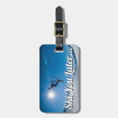 Personalisiertes Skifahren | Reisen Gepäckanhänger (Vorderseite vertikal)