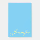 Personalisiertes Skript-blaues Pastellgroßes Post-it Klebezettel (Vorderseite)