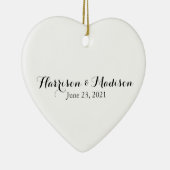 Personalisiertes Skript - Coupname Datum Hochzeit Keramik Ornament (Rechts)