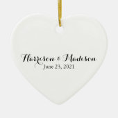 Personalisiertes Skript - Coupname Datum Hochzeit Keramik Ornament (Vorne)
