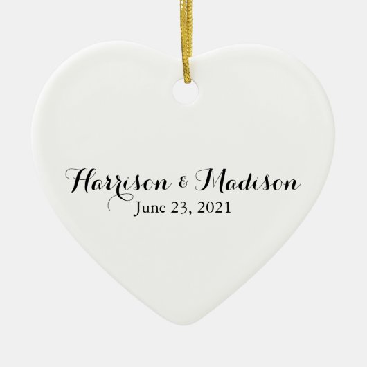 Personalisiertes Skript - Coupname Datum Hochzeit Keramik Ornament (Vorne)