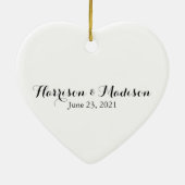 Personalisiertes Skript - Coupname Datum Hochzeit Keramik Ornament (Hinten)