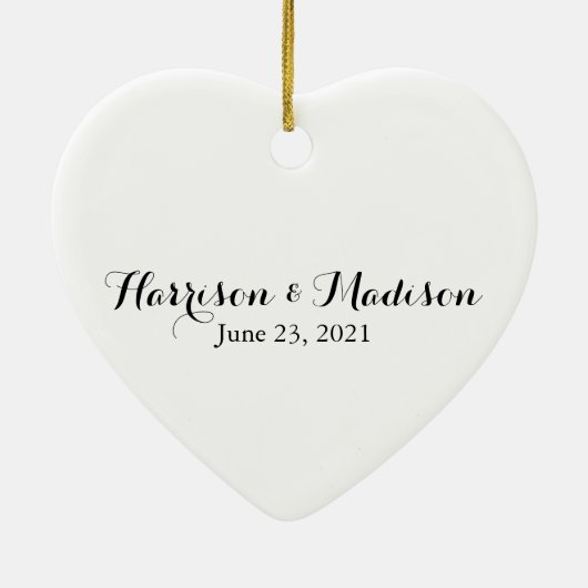 Personalisiertes Skript - Coupname Datum Hochzeit Keramik Ornament (Hinten)