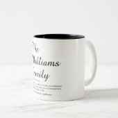 Personalisiertes Skript - Definition des Familienn Zweifarbige Tasse (VorderseiteRechts)