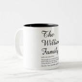 Personalisiertes Skript - Definition des Familienn Zweifarbige Tasse (Vorderseite Links)