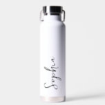 Personalisiertes Skript für White Wedding Trinkflasche<br><div class="desc">Fügen Sie Ihren Namen zu dieser Wasserflasche für eine personalisierte Gastgeschenk Hochzeit,  ein Brautparty oder einfach nur für den Alltag!</div>