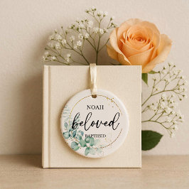 Personalisiertes Skript Geliebte Taufe Keramik Ornament