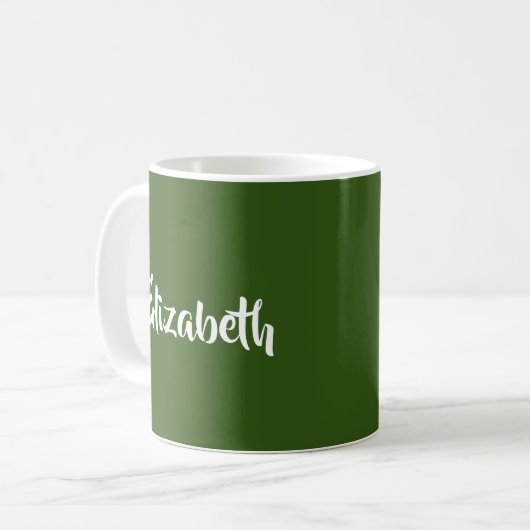 Personalisiertes Skript hinzufügen Name Forest Gre Kaffeetasse (Vorderseite Links)