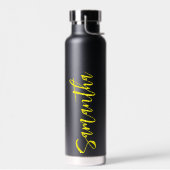 Personalisiertes Skript Ihr Name Neon Yellow Party Trinkflasche (Links)