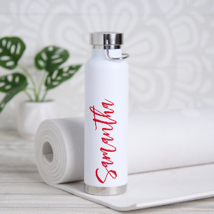 Personalisiertes Skript Ihr Name Party rot Trinkflasche