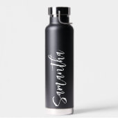 Personalisiertes Skript Ihr Name Party Schwarz-wei Trinkflasche (Links)