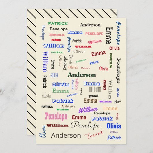 Personalisiertes Skript mit der Cloud-Fab von Fami Einladung (Vorne/Hinten)