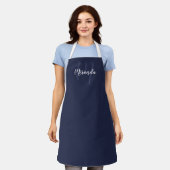 Personalisiertes Skript Monogramm und Name Navy Bl Schürze (Getragen)