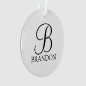 Personalisiertes Skript-Monogramm und Name Ornament (Vorderseite)