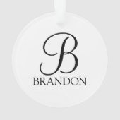 Personalisiertes Skript-Monogramm und Name Ornament (Rückseite)