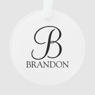 Personalisiertes Skript-Monogramm und Name Ornament