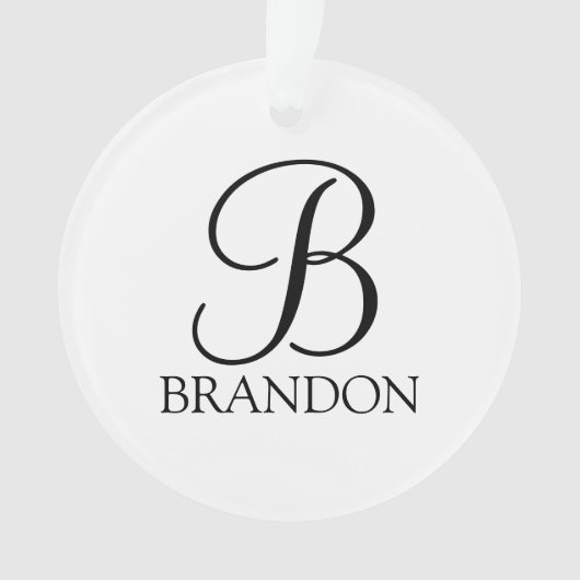 Personalisiertes Skript-Monogramm und Name Ornament (Vorderseite)