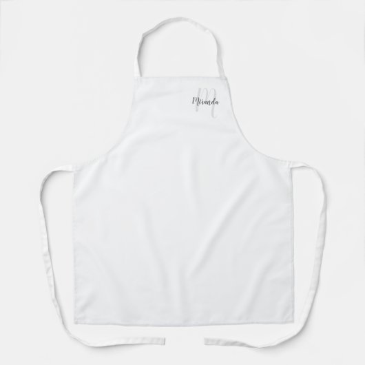 Personalisiertes Skript Monogramm und Name Schürze (Vorderseite)