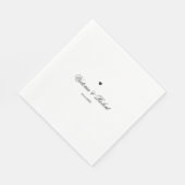 Personalisiertes Skript Schwarz-Weiß-Herz Serviette (Ecke)